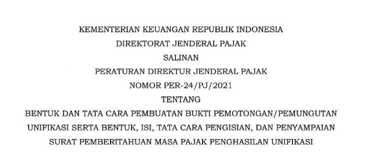 SPT Masa Pajak Penghasilan Unifikasi